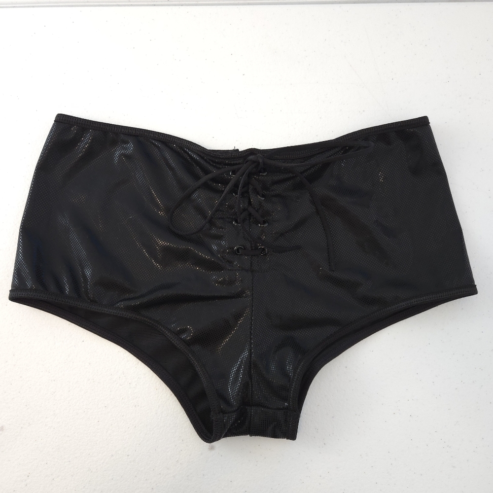 Dolls Kill Bat Outta Hell Booty Shorts Lace Up